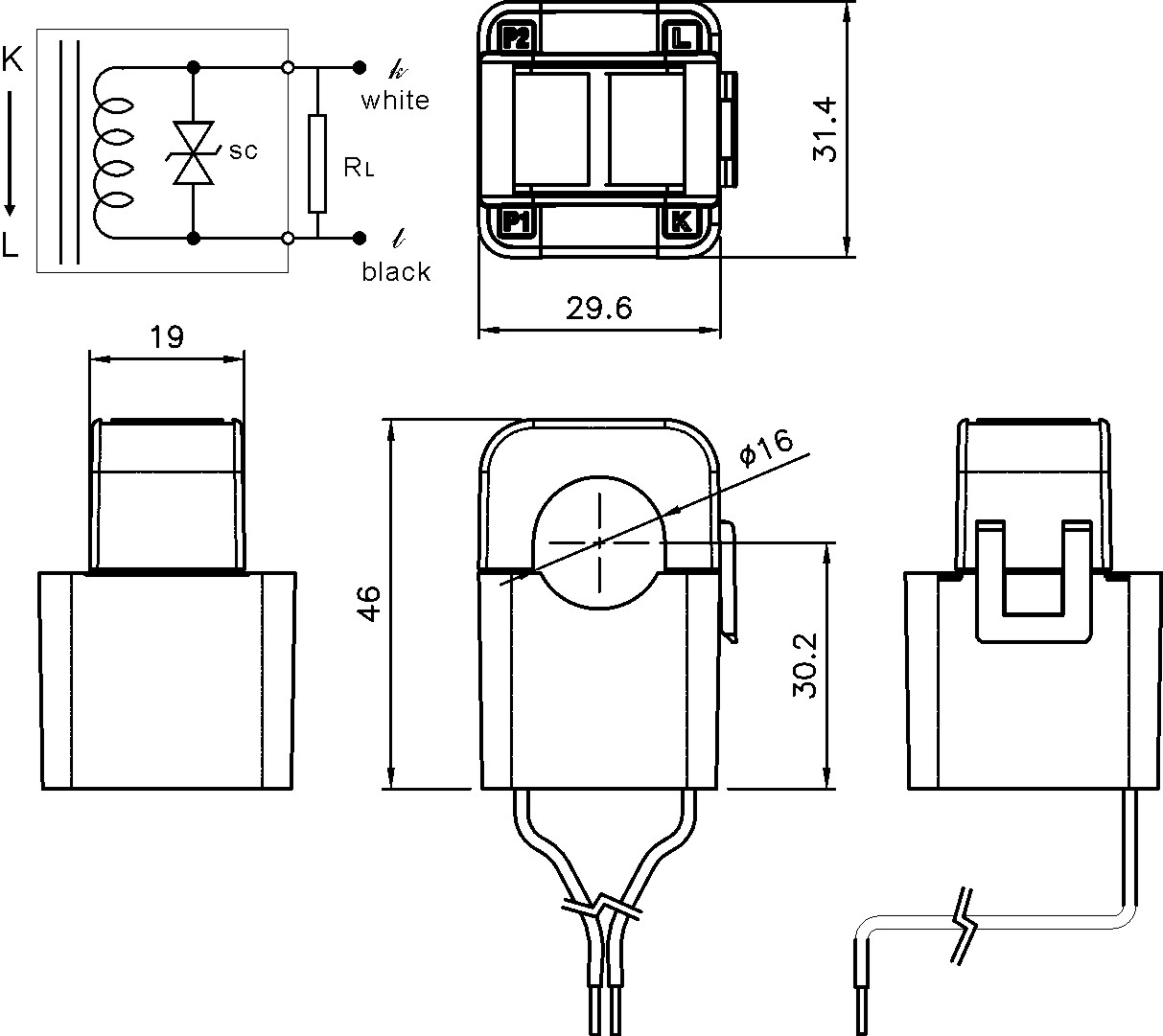 Structural diagram of split core CT Structural diagram of split core CT