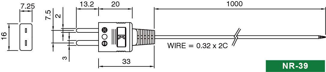 NR-39 beaded K-Type thermocouple