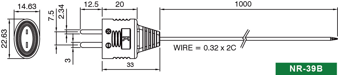 NR-39B beaded K-Type thermocouple